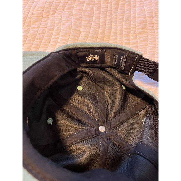 NEW Stussy Inc Laguna Beach Sherpa Fleece StrapBack One Size Hat Sea Foam Green - Picture 9 of 9